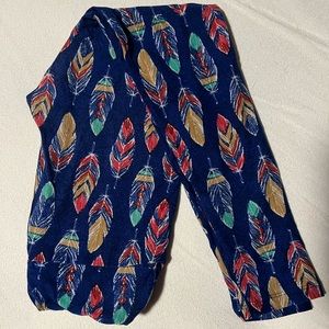 LulaRoe blue feather leggings